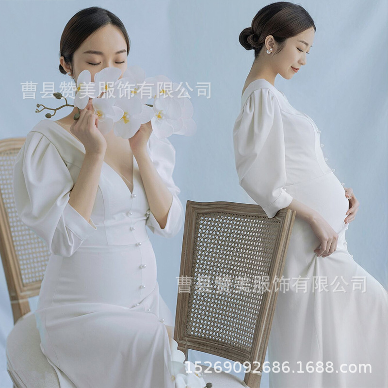 妊婦の撮影の服装の新型の美しい風の妊婦の服装の芸術は服装を照らします。