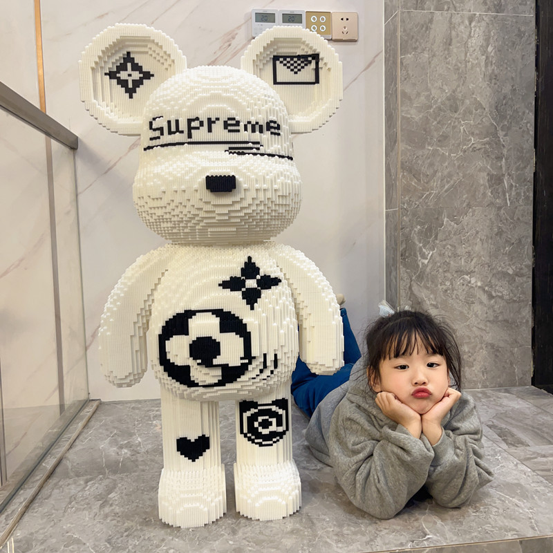 Compatible con Lego pequeñas partículas ensambladas juguete Super blanco oso violento bloques de construcción grande decoración piso adulto alta dificultad rompecabezas