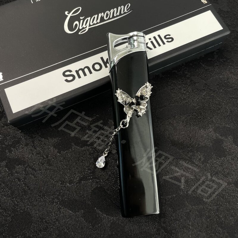 原创蝶对蝶ins新款蝴蝶打火机防风充气粉色火焰送男友女生礼物潮|undefined