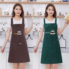 Cotton and Linen Apron Old-Fashioned Coarse Fabric Cover Coat Women's Kitchen Oil and Stain Proof Belts Back Wear Coverall Protective Workwear New Wholesale
