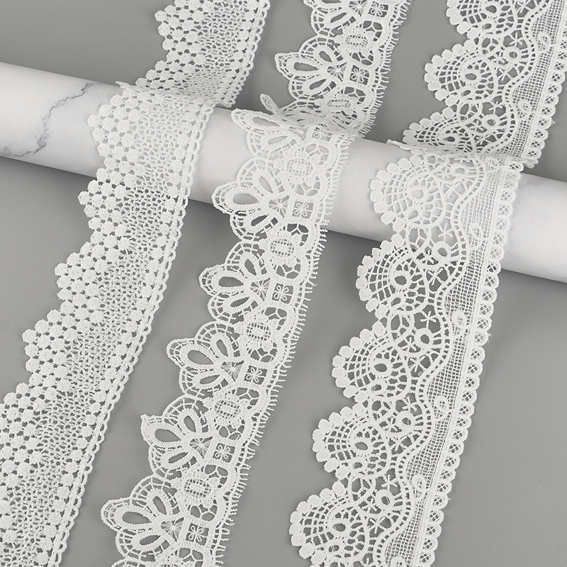 Inventario de gran ancho de seda de leche de encaje de bordado soluble en agua encaje de ropa de mujer vestido accesorios de decoración de ropa infantil