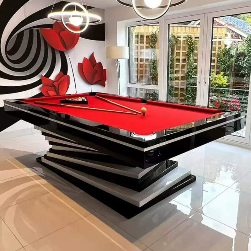 定制款大理石台球桌标准型商用桌球台成人美式黑八轻奢别墅实木桌