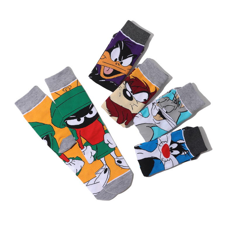 Wholesale Trendy Men'S Cotton Cartoon Tube Socks Stockists Women'S Animation Personalized Socks-5Prs 19 Img_4383