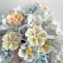 创意手工花朵景德镇桌面手工陶瓷仿真花礼物永生花摆件花束节日