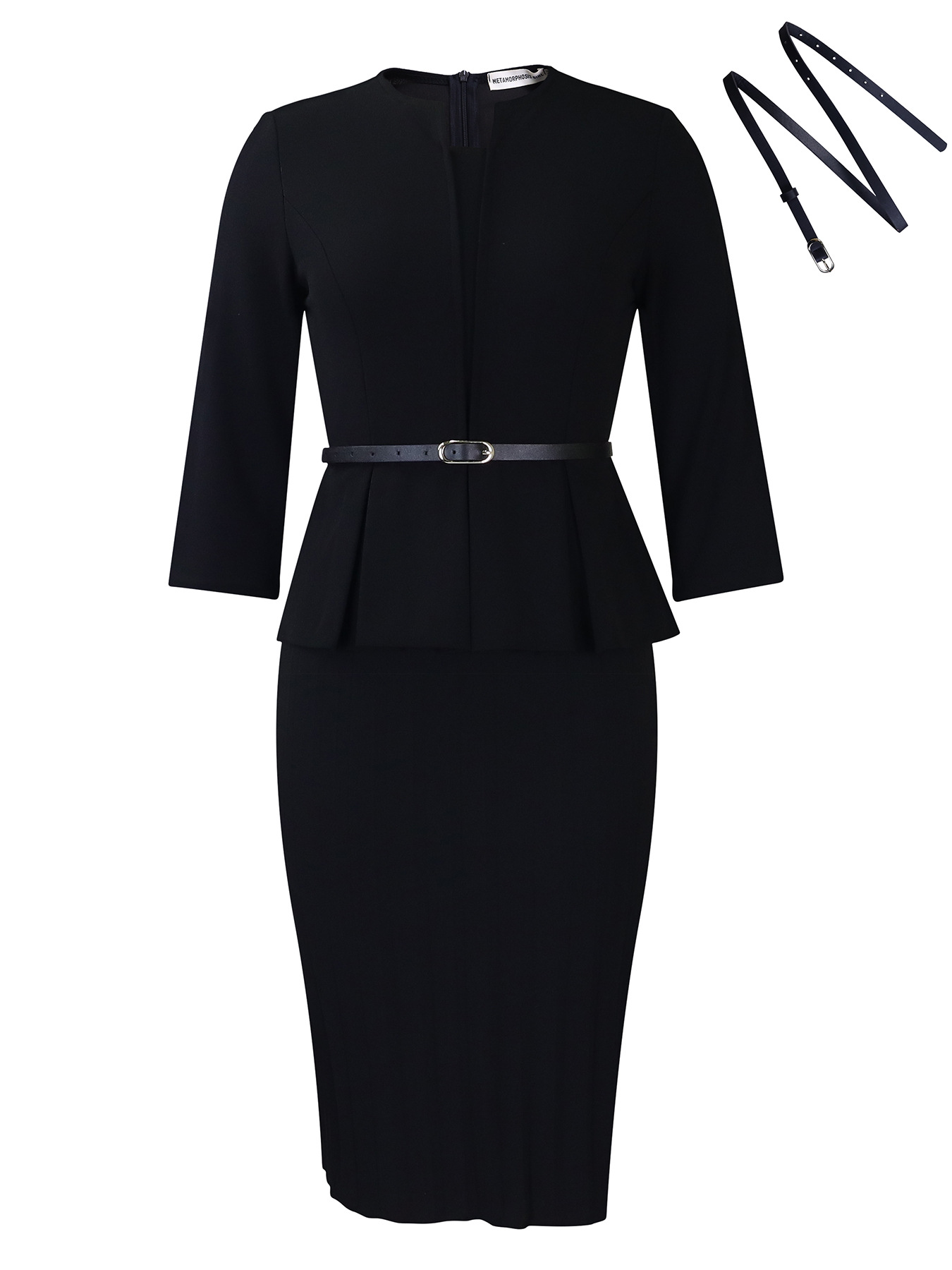 Women's V-Neck Ruffle High Waist Office Dress