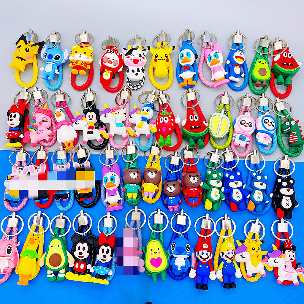 Creative woven cartoon keychain PVC