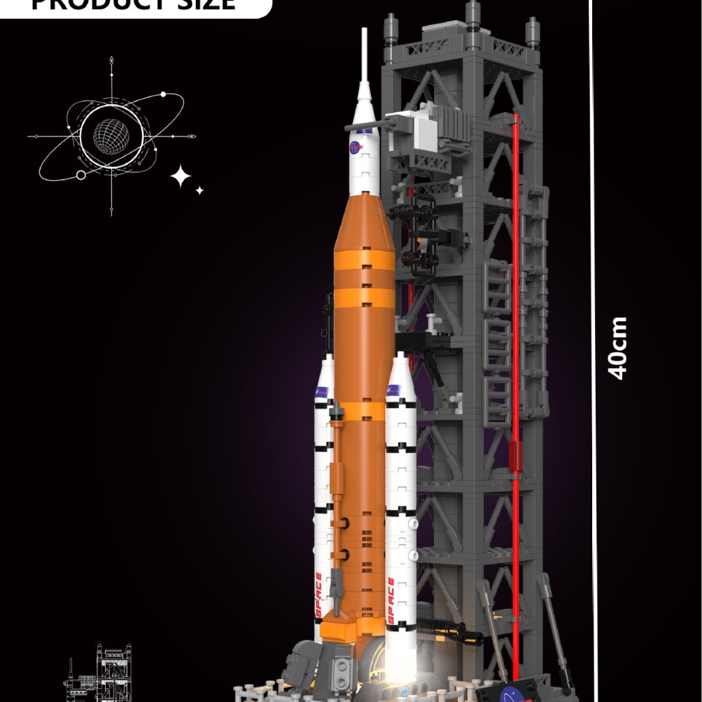 Deke Chuangxiang Aerospace 7007, Juguete de Ensamblaje de Bloques de Construcción de Partículas Pequeñas, Sistema de Lanzamiento Espacial, Plan de Aterrizaje Lunar