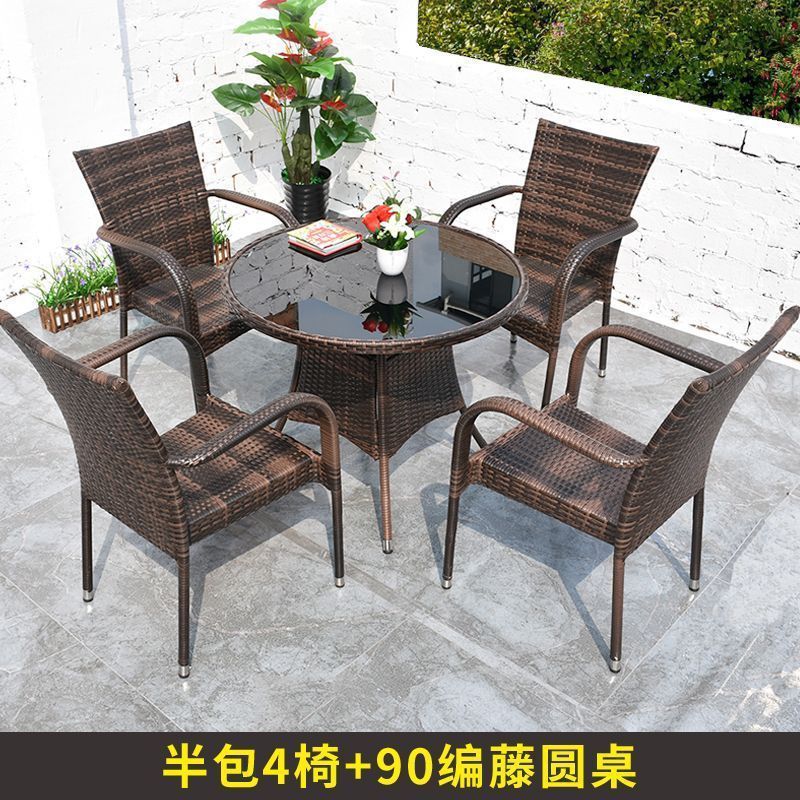 새롭게 업그레이드된 반포장의자 4+90 조립 원형테이블(쿠션포함)