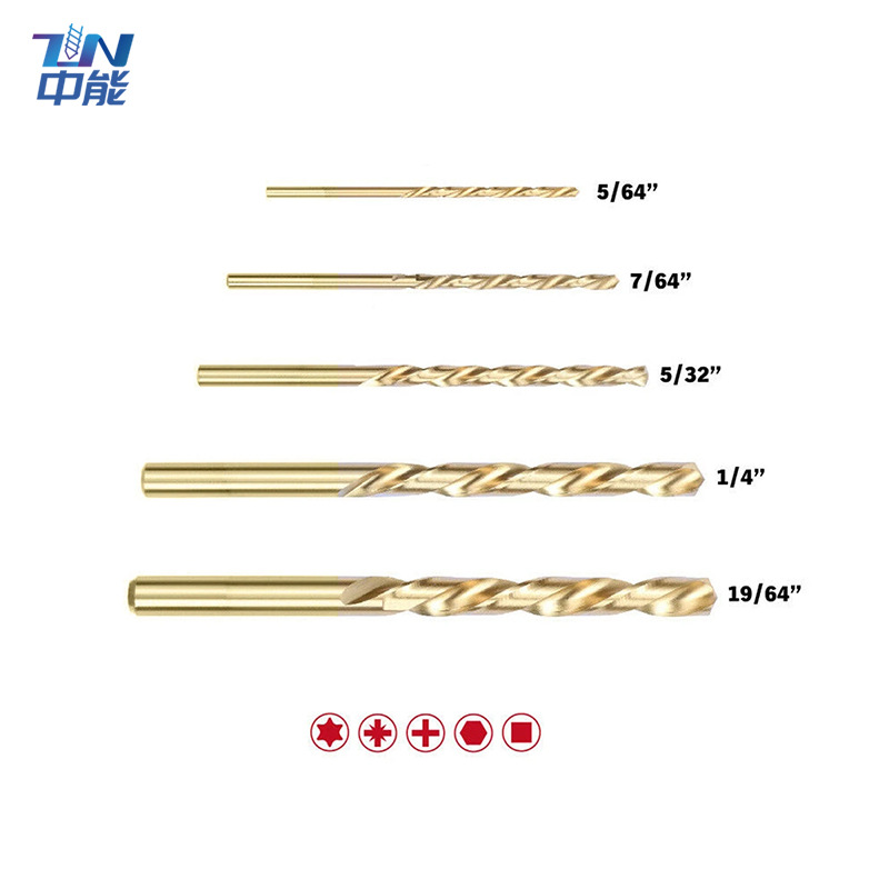 5 piezas británica mano izquierda inversa broca de alambre roto removedor de tornillo broca británica titanio plateado