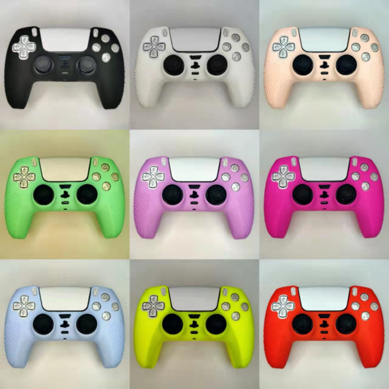 Adecuado para Black Myth Goku PS5 Gamepad Funda protectora de silicona con puntos antideslizantes Puro color mezclado camuflaje inalámbrico