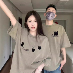 カップル服純綿半袖tシャツ2025夏新作oversize