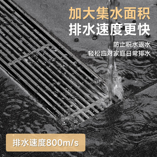 Floor Drain 304 Stainless Steel Floor Drain Rectangular Invisible Deodorant Floor Drain Deodorant Bathroom Balcony Drain Floor Drain All Copper