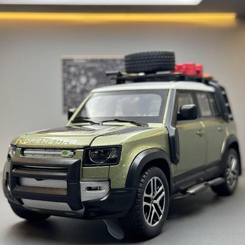 Mingyi alloy car model 1:22 Land Rover Defender off-road vehicle sound and light pull back toy car music model ornaments collection