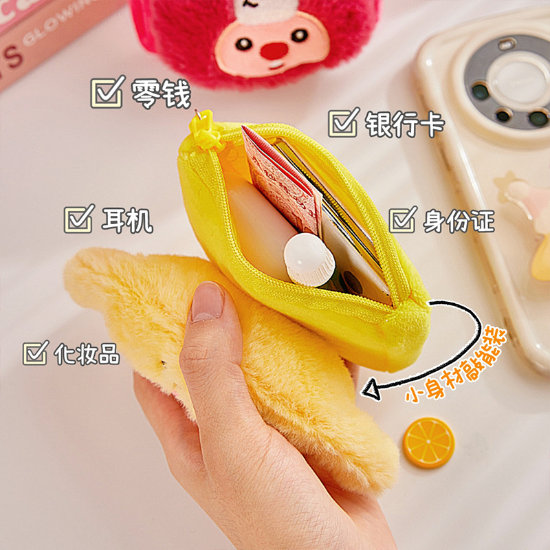 Cute Little Beaver Monedero Bolso de maquillaje portátil para niñas Muñeca de felpa Mochila escolar Colgante Bolso para auriculares de almacenamiento portátil