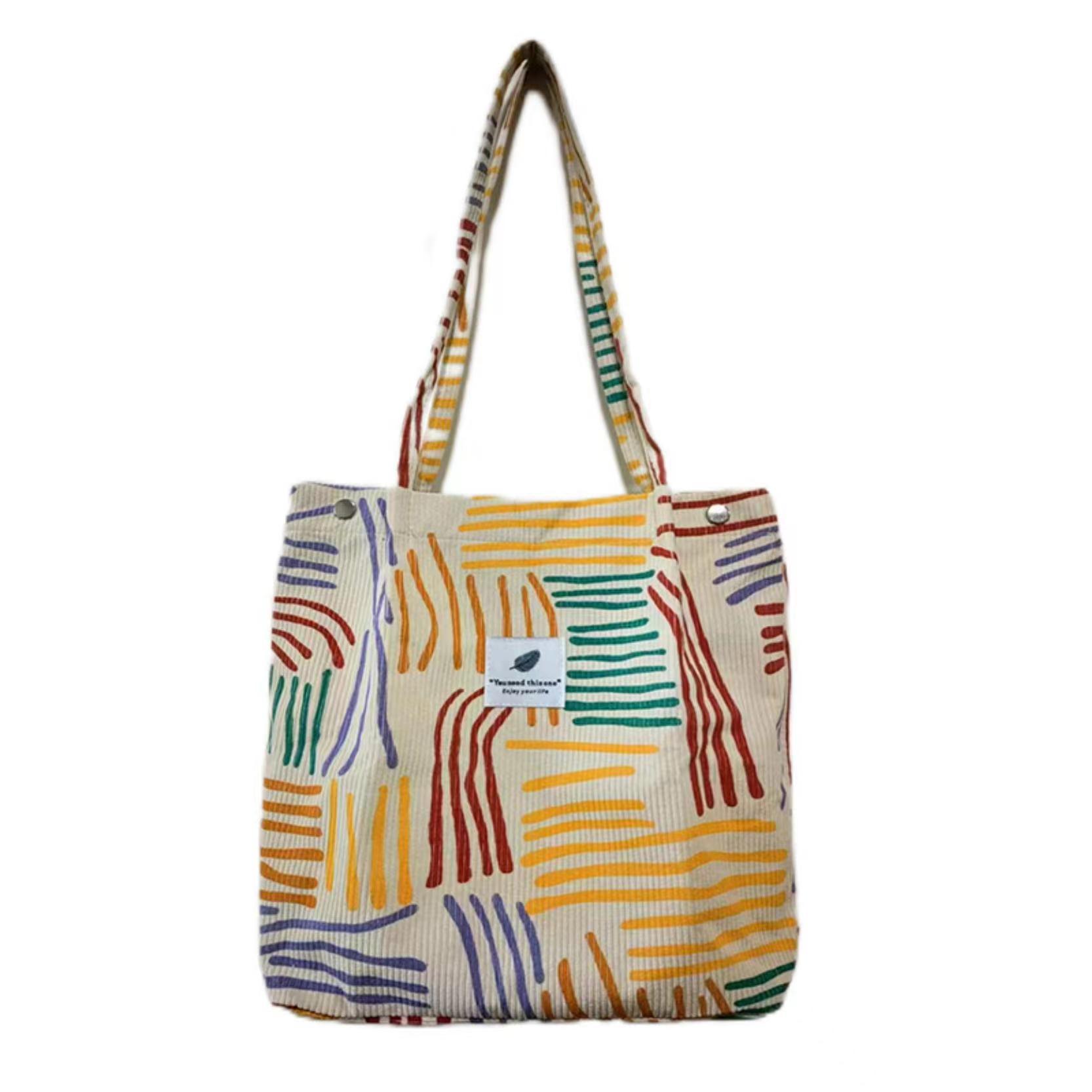 Versión coreana del bolso de lona de pana, bolso de almacenamiento portátil, bolso femenino, bolso de hombro de todo fósforo literario de gran capacidad, spot femenino al por mayor