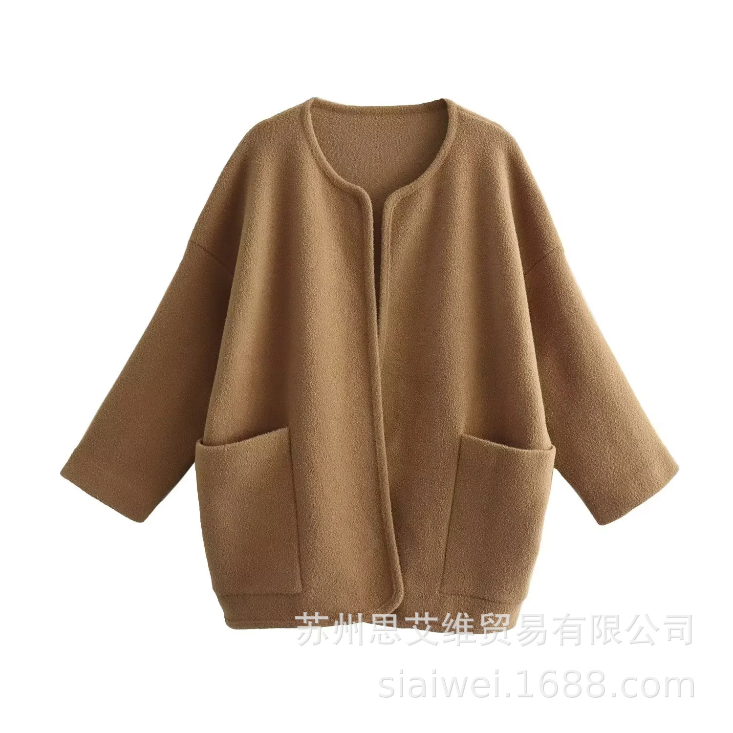 SAW AliExpress Independent Station European and American Cross-border Cocoon Loose Cardigan Jacket Elegant