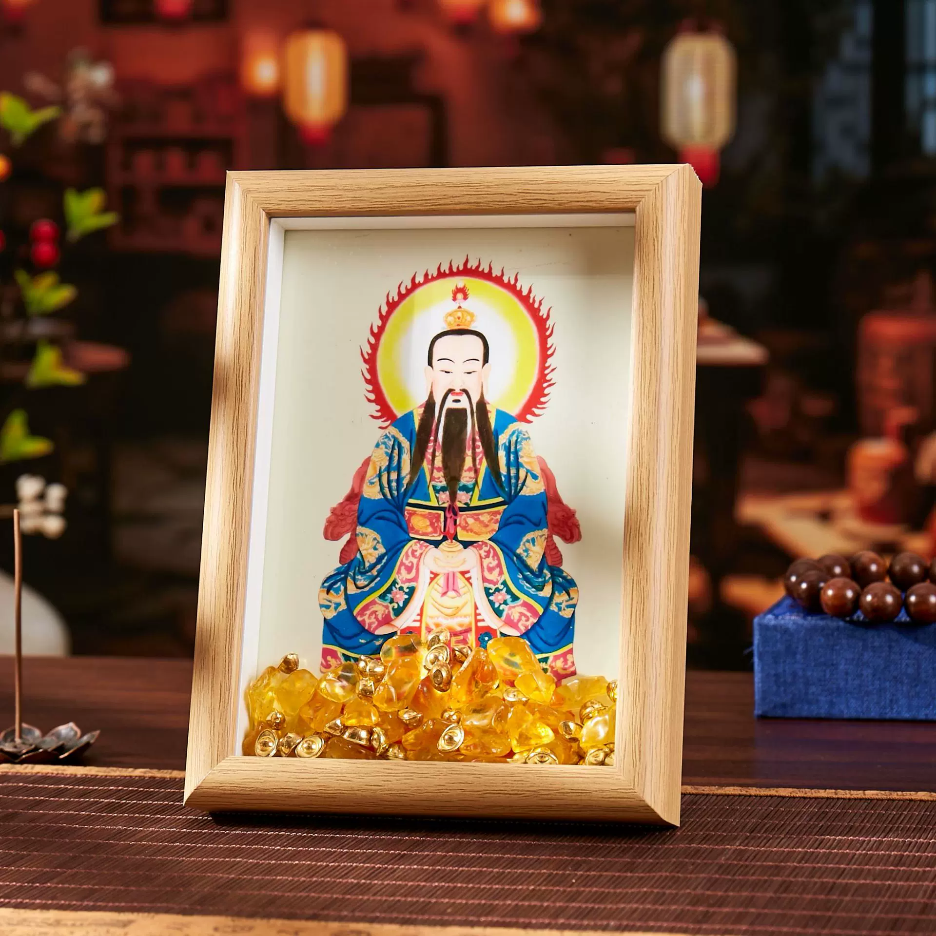 道神像三清祖师丝绸卷轴挂画道家用品祖师画像居家供奉玄关装饰