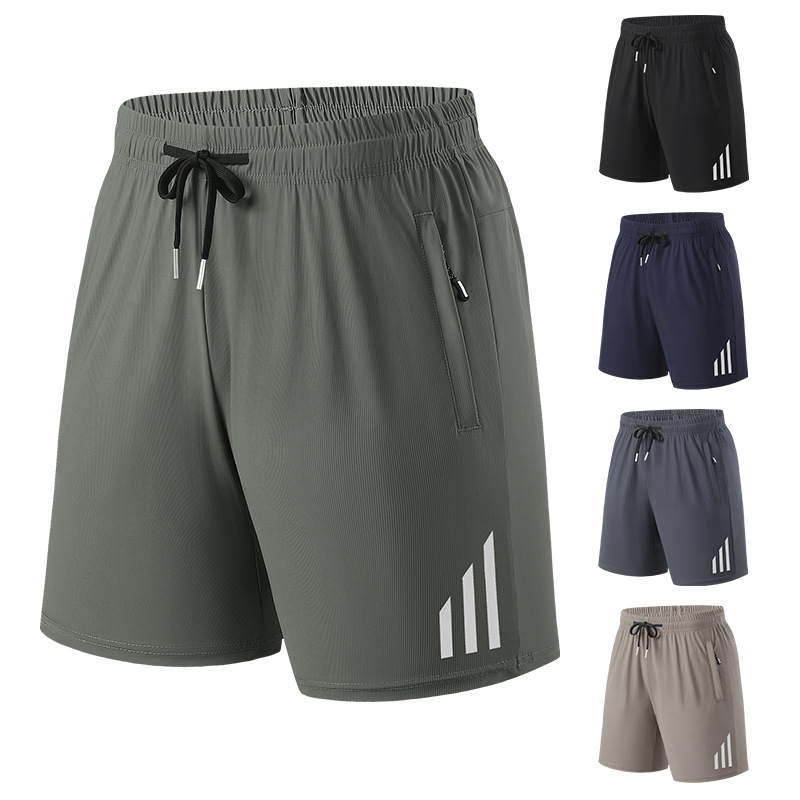 Men's Quick-Drying Shorts, Men's Casual Sports Ice Silk Pants, Sports Pants, Cross-Border Wholesale, Large Size, Elastic and Breathable