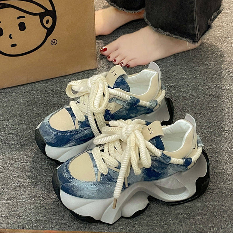 炸街老爹鞋女2025年春季新款爆款松糕小个子厚底增高运动鞋ins潮