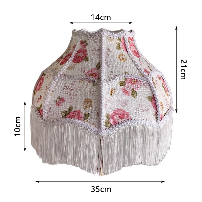 14x35x21 흰색 꽃 패브릭 갓