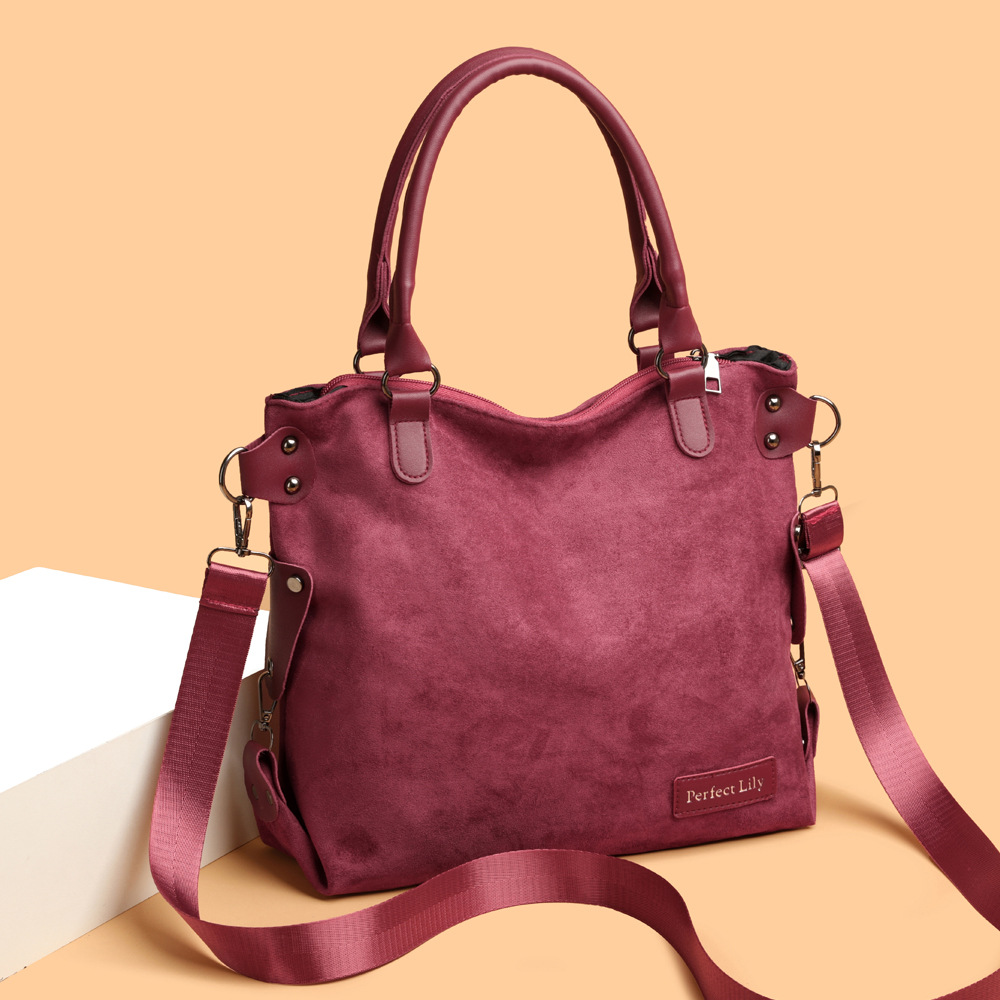 Large Capacity Suede Bag For Women, Autumn Winter New Fashion Retro Handbag, Crossbody Shoulder Bag, Commuter Tote Bag - Thumbnail 3