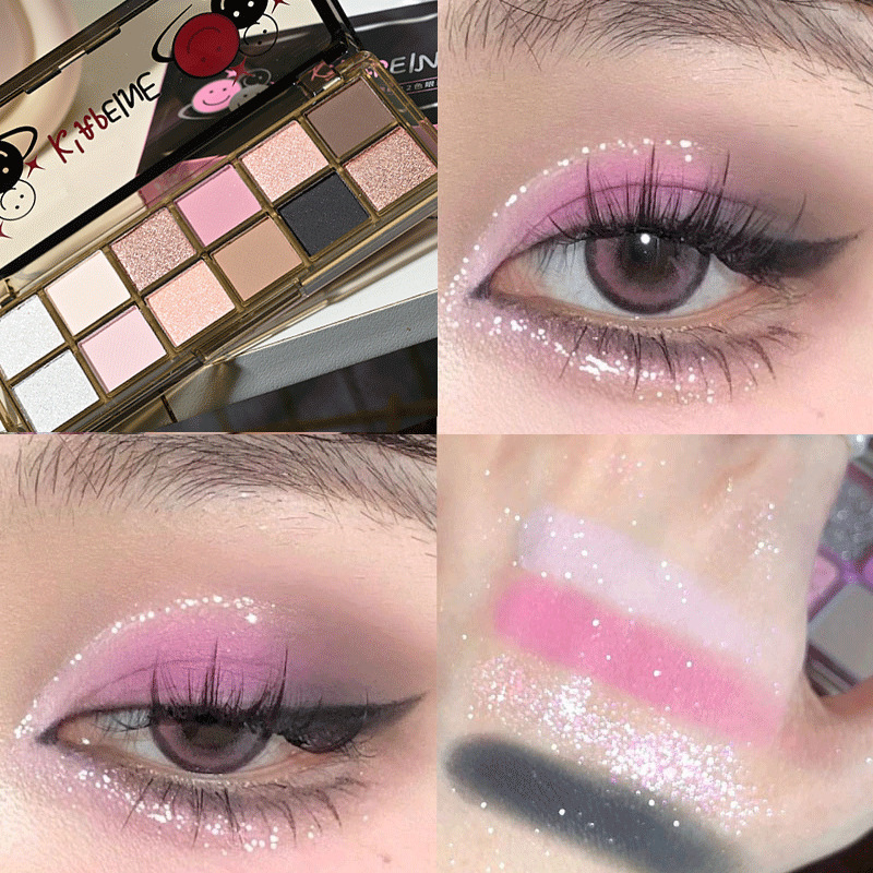 KAPEINE Sombra de ojos Placa de cemento 12 colores Nuevo plato de polvo de albaricoque Estudiante novato Millennium Dragon Fruit Beauty High CD