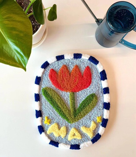 Stitch stitch tulip cartoon cute yarn coasters DIY material kit creative stress relief home decor