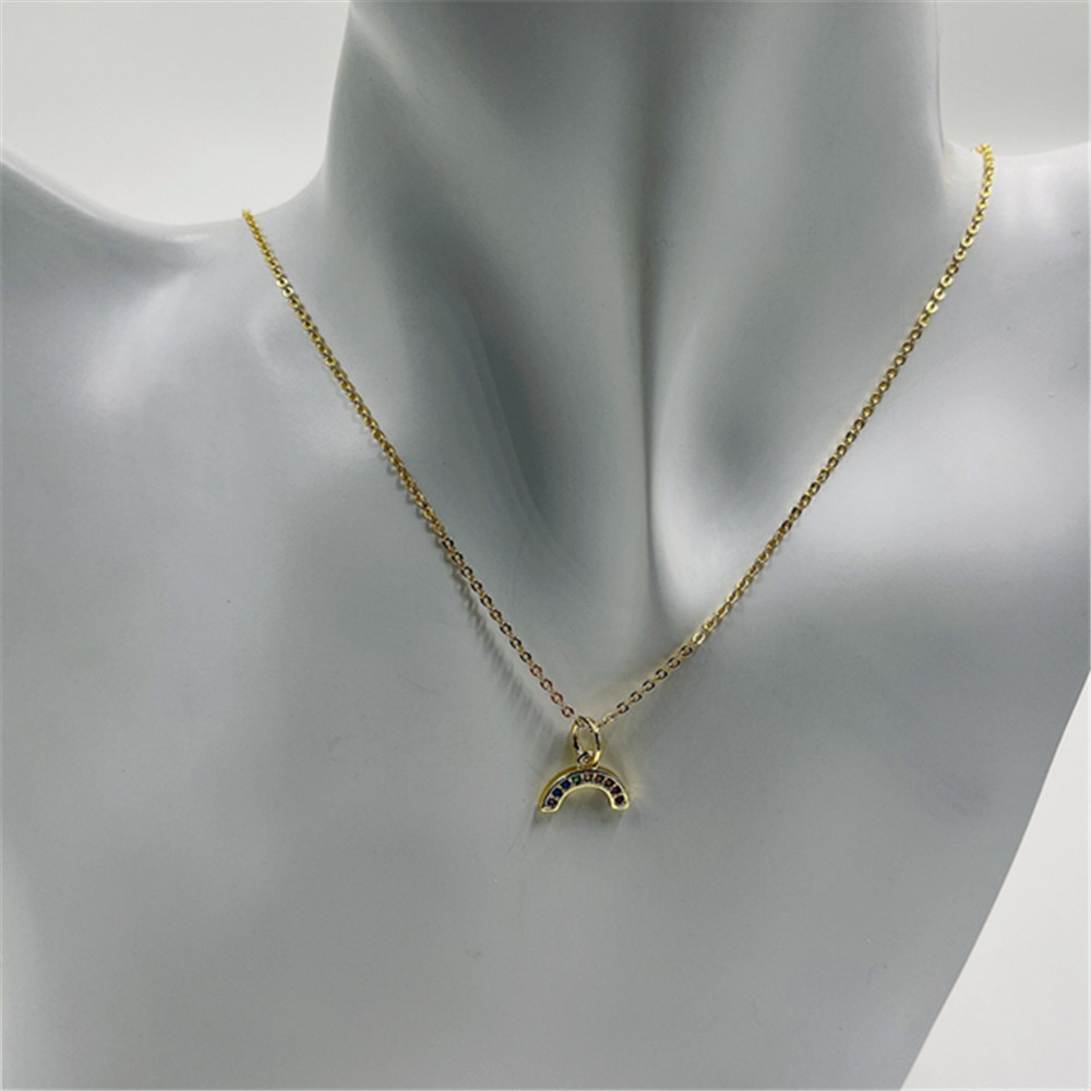 Holiday, Daily Occasion Copper Inlay Color Block Rhinestones Pendant Necklace