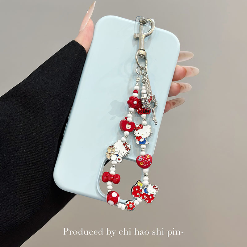 可爱HelloKitty猫咪手链金属手机链高端少女心甜美学生包包钥匙扣|undefined