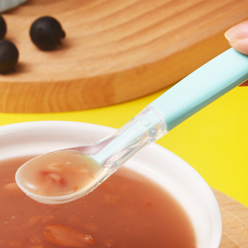 304ステンレスダブルヘッド泥スクレーパー乳幼児補助食飼育ツールフルーツスプーン子供食器両用ソフトスプーン|undefined