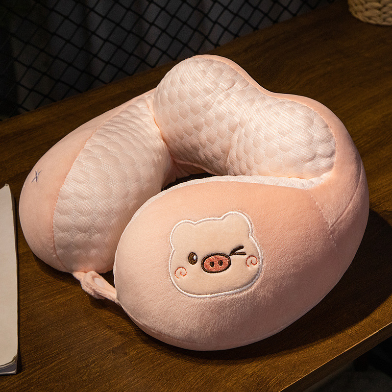 Hielo Doudou almohada en forma de U cuello almohada avión cuello columna cervical reposacabezas adulto cuello almohada estudiante conveniente almohada en forma de U