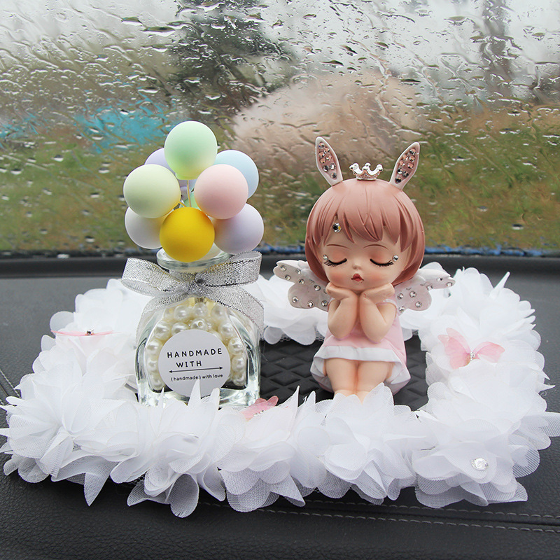 Adornos de coche Annie de diamantes adornos de coche ángel resina linda niña de dibujos animados interior del coche regalo de cumpleaños