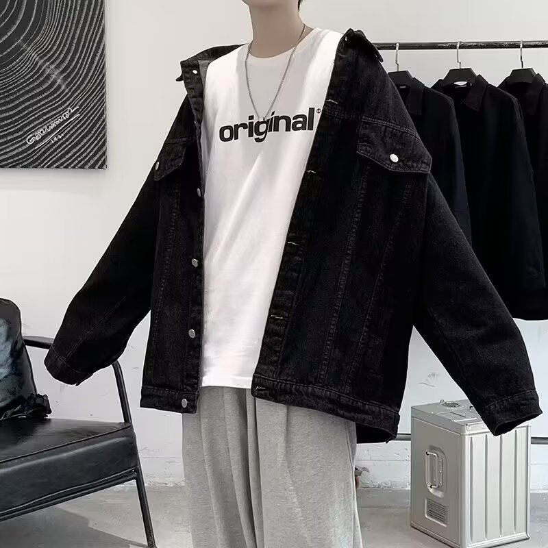 Autumn winter casual top jacket men's and women's loose clothing plus size denim_voghion.com