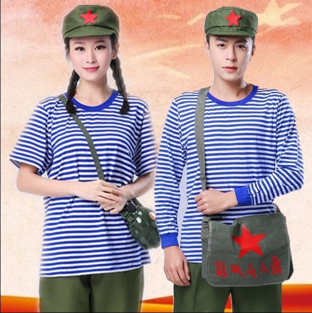 80 s Nostalgic Retro Educated Youth Costume Student Chorus Clothing Lei Feng Hai Soul Shirt Children's Red Army Costume