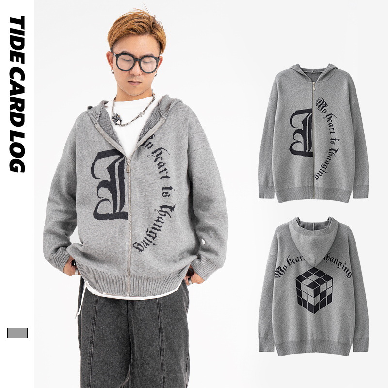 TIDECARDriginal High Street Dark Functional Hooded Cardigan Zipper Sweater Sweatery Brand Jacket