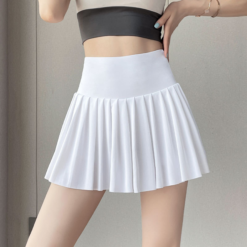 バドミントンのスポーツのスーツの女性2025新型の夏のテニスのスカートのランニングの朝のランニングの服のヨガの半袖のフィットネスの服|undefined