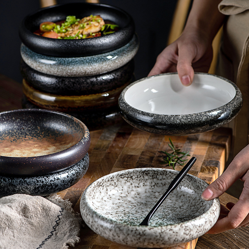 Creative Retro Ceramic Plates, Dinner Plates, Sushi Plates, Japanese and Korean Cooking Tableware, Snack Plates, Side Dishes S^