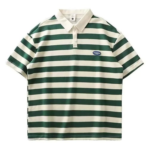 Trendy Brand Youthful Style Fashion Hip-Hop Five-Button Cuff Versatile Casual Five-Button POLO Shirt Top