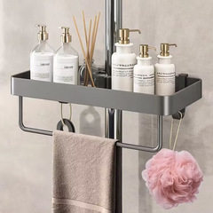 Shower Head Shelf Without Drilling Bathroom Shower Hook Adjustable Rod Bracket Shower Handle Rod Shower Gel Tray