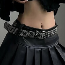 D 99048 Punk Leather A-Line Skirt ��˷�A�ֶ�ȹ ŷ���羳