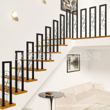 跨境台阶扶手楼梯栏杆简约U形北欧铁艺护栏立柱 室内阁楼防护围栏