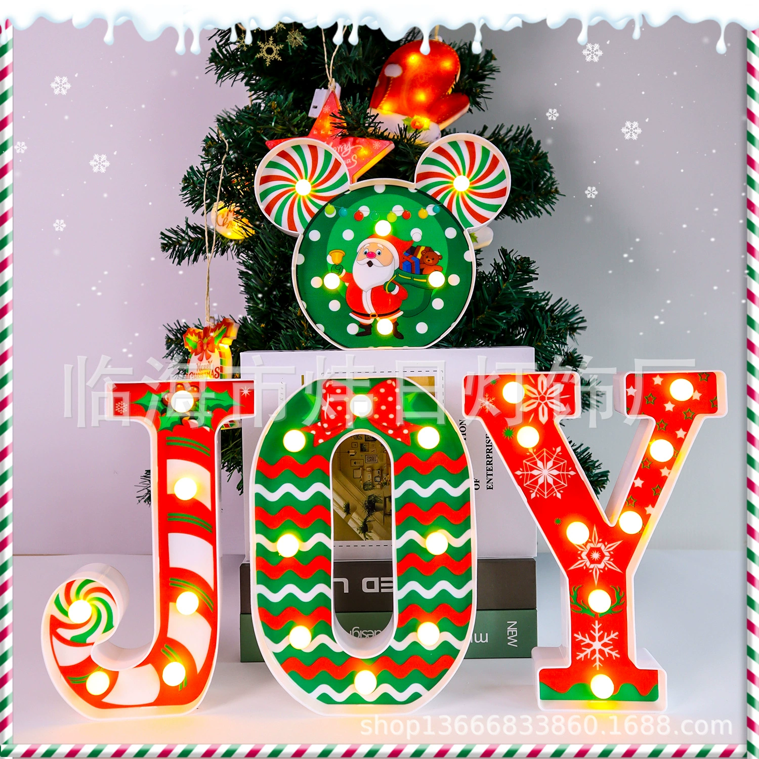 Ёлочные светодиоды JOY с надписью Christmas, украшения для дома и интерьера, декоративные огни, рождественские огни, новый стиль