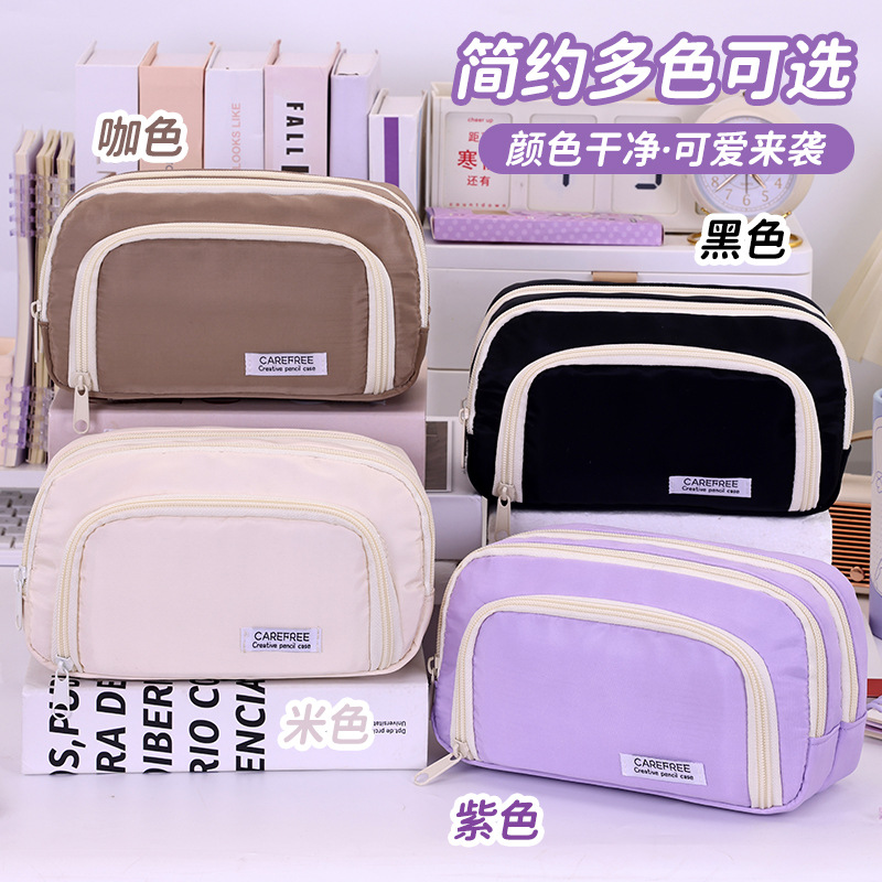 Estuche para lápices japonés simple de gran capacidad 2025 nueva caja de papelería estudiante de escuela primaria estudiante de secundaria secundaria estuche para lápices ins