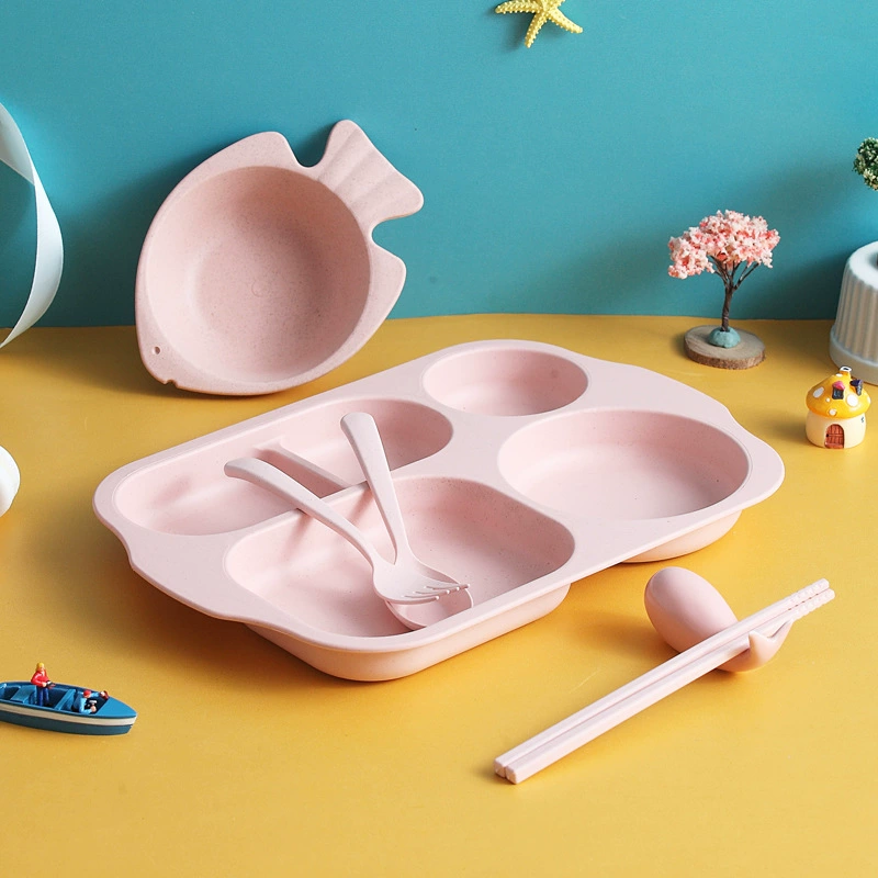 Creative children's dinner plate for students, tableware for supplementary food, ecological set