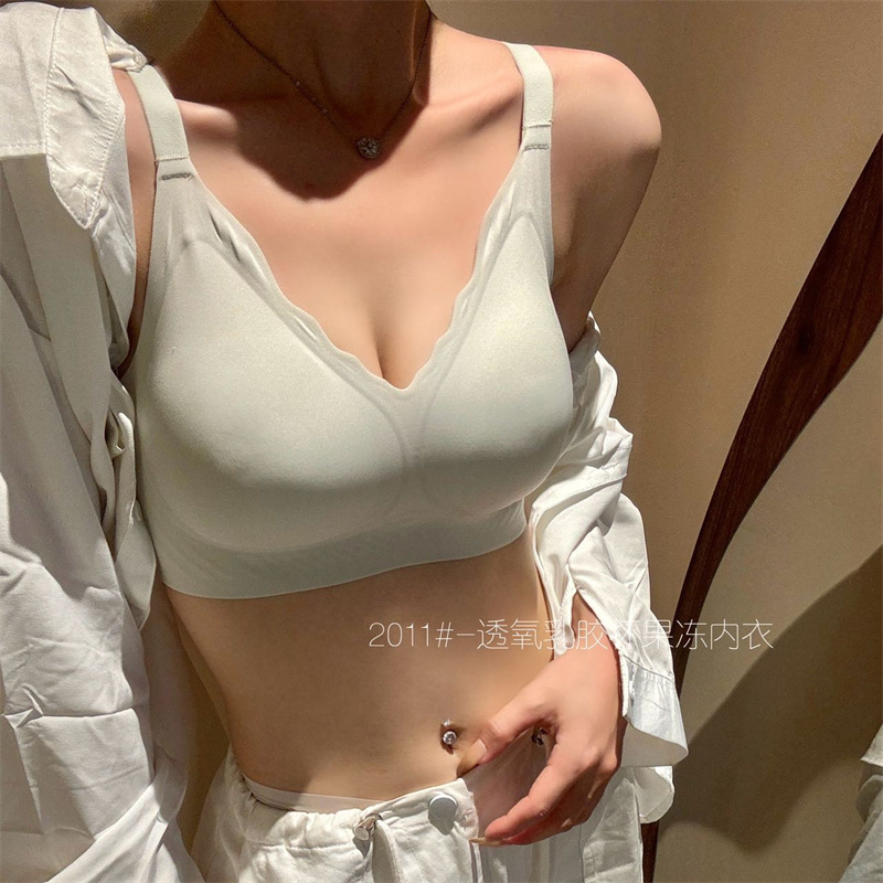 原初夏季新款抹胸式无钢圈薄模杯无痕文胸侧收上托大胸显小仙女风|undefined