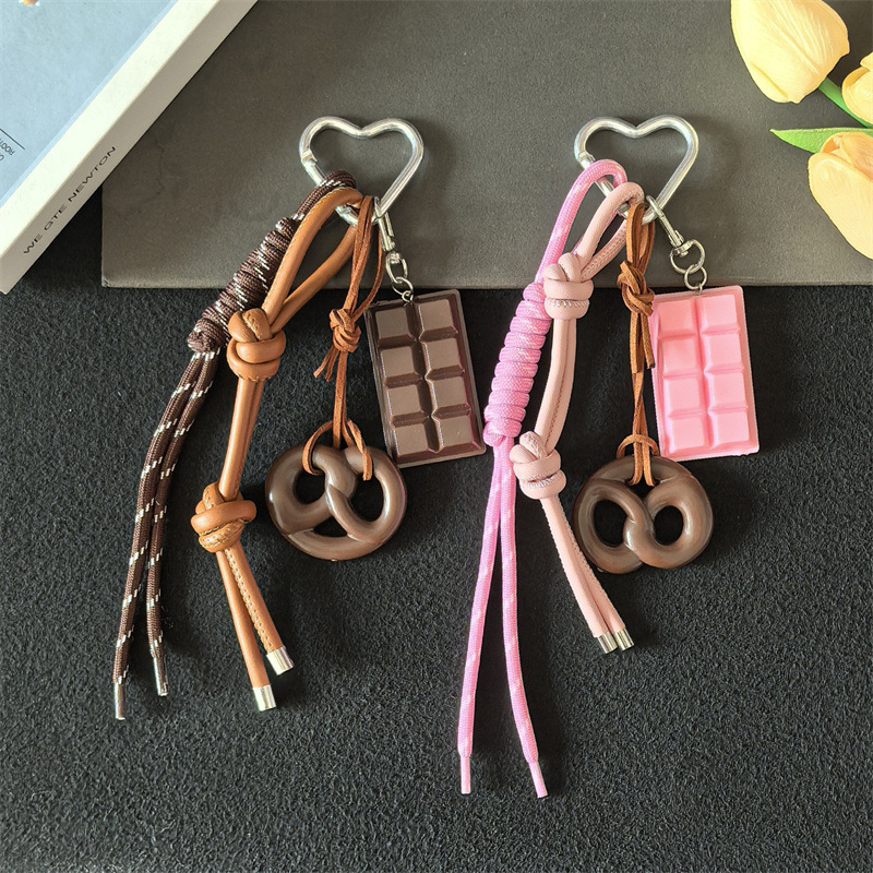 クロスボーダー miu アルカリ水パンインバッグペンダントベーグルチョコレート登山ロープキーホルダー装飾ペンダント|undefined