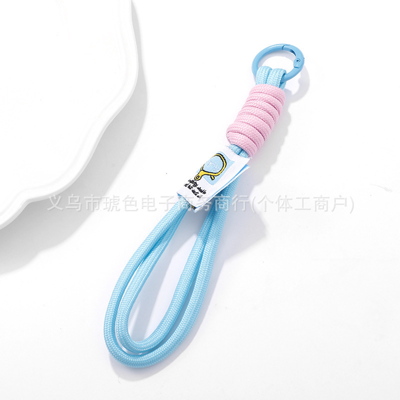 新款拼色挂绳双层织标手机绳水杯绳男女登山扣钥匙扣挂件批发热卖|undefined