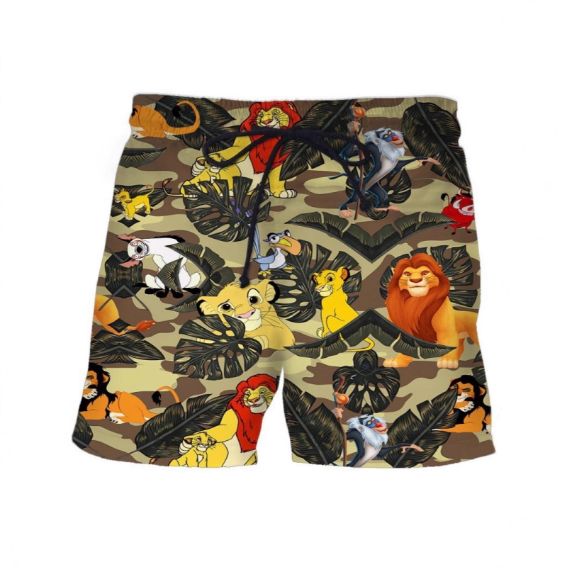 European Version of the Saxophone Lion King 3D Digital Print Trendy Outdoor Wear Summer New Sweat-Absorbent Casual Beach Pants