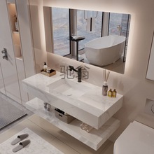 3JC双层岩板无缝盆智能浴室柜组合现代一体简约洗漱台轻奢卫生间