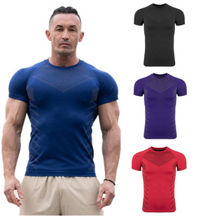 Youngla New Fitness Clothes Coach Sports T-Shirt Muscle Bodysuit Men's High Elastic Training Clothes Short-Sleeved Fitness Clothes